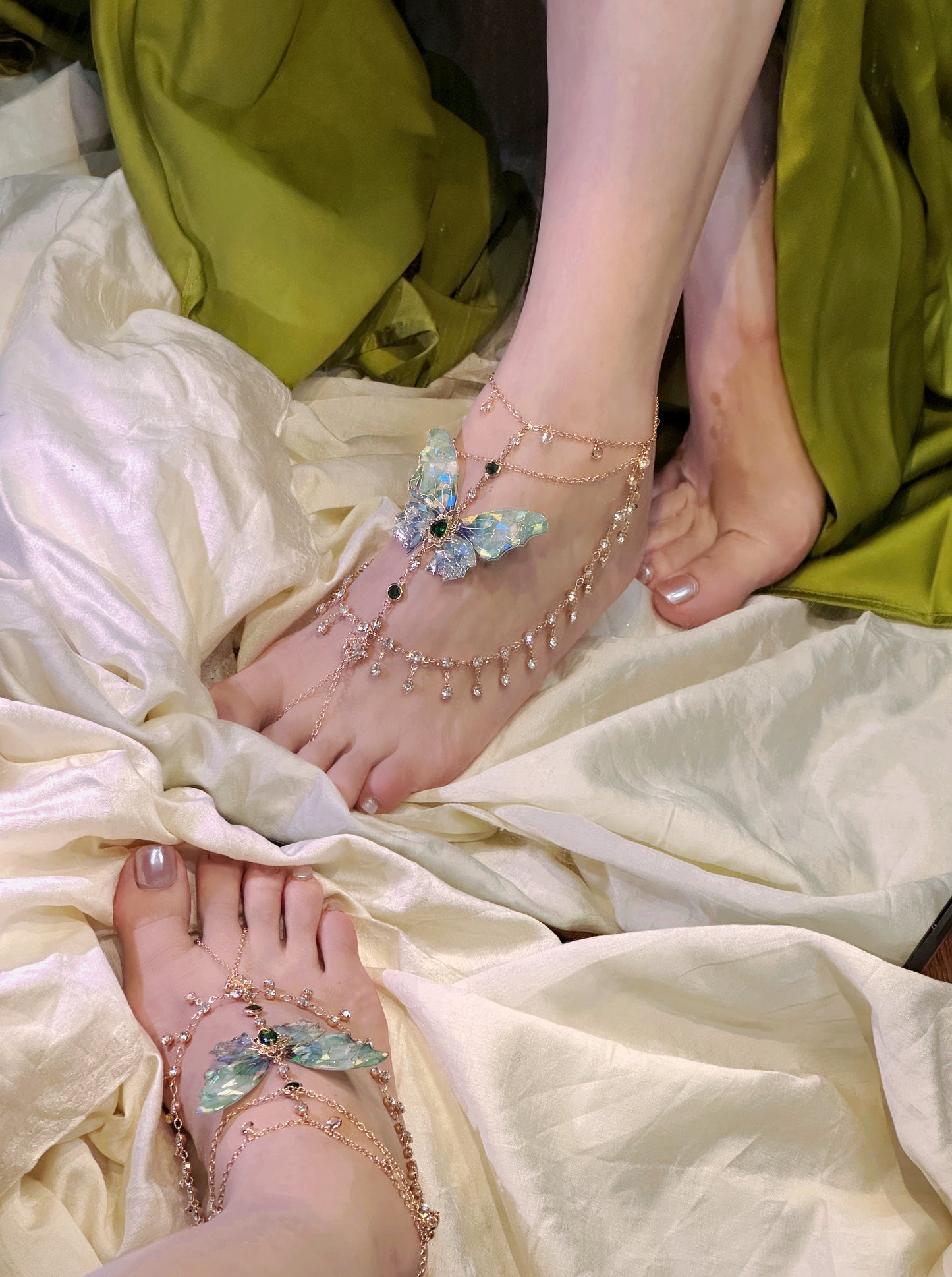 Butterfly Anklets Foot Chain | Green