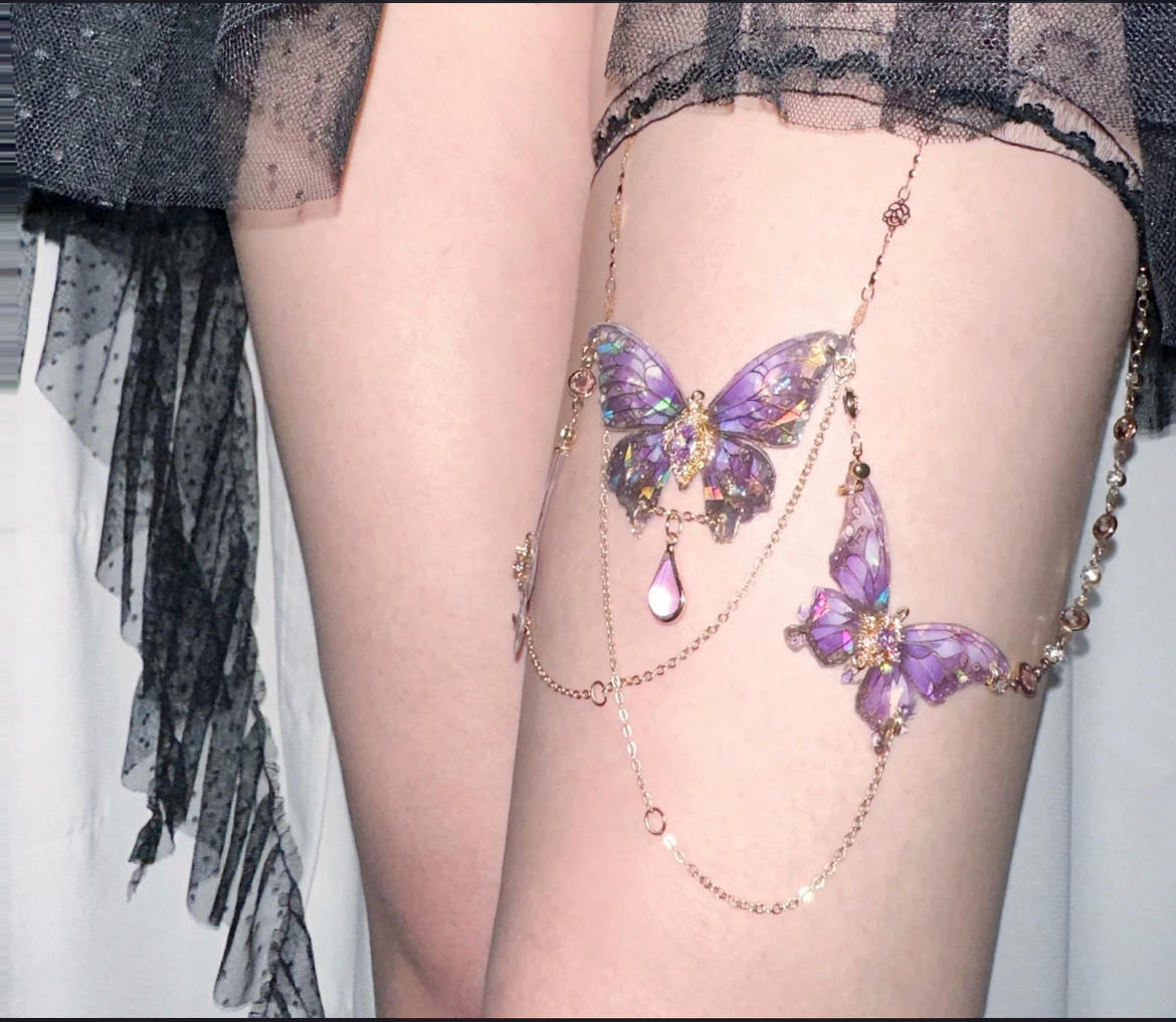 Butterfly Leg Chain | Lavender
