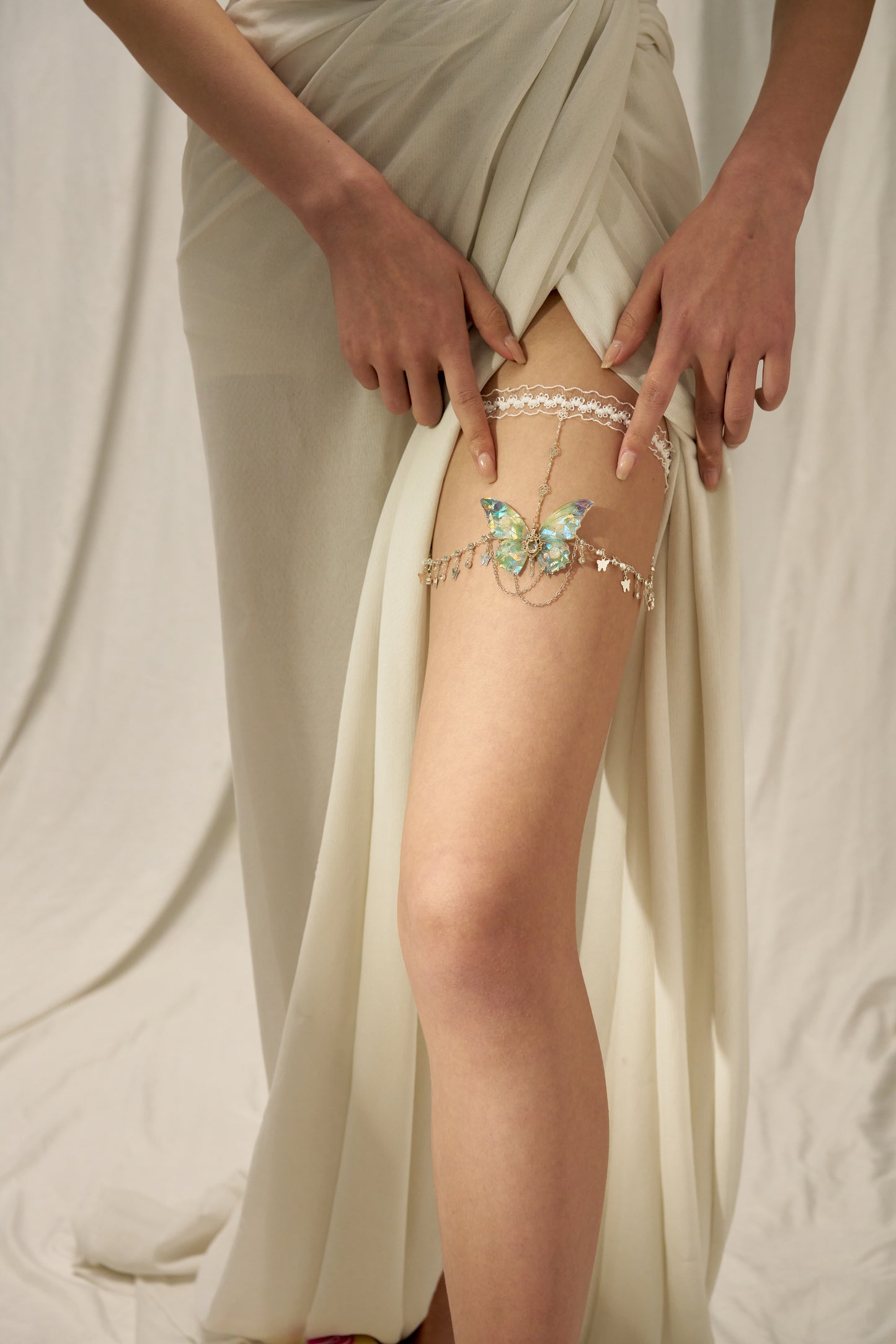 Butterfly Leg Chain | Moonlight Green