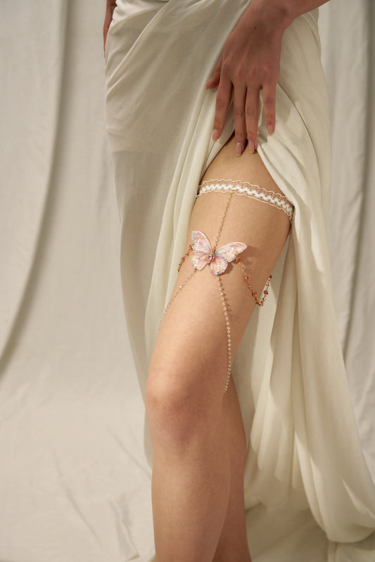 Butterfly Leg Chain | Fantasy Pink