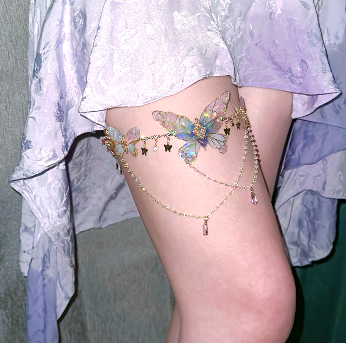 Butterfly Leg Chain | Violet