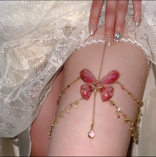 Butterfly Leg Chain | Pink Princess