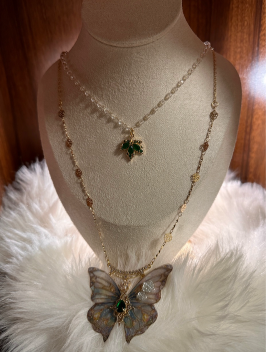 Necklace | Green Forest Butterfly