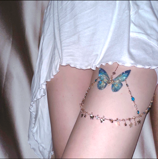 Butterfly Leg Chain | Blue