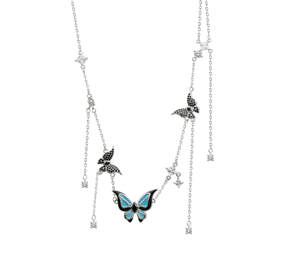 Necklace | Blue-Green Gradient Butterfly