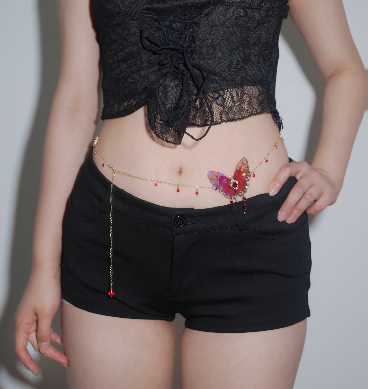 Butterfly Belly Chain | Red