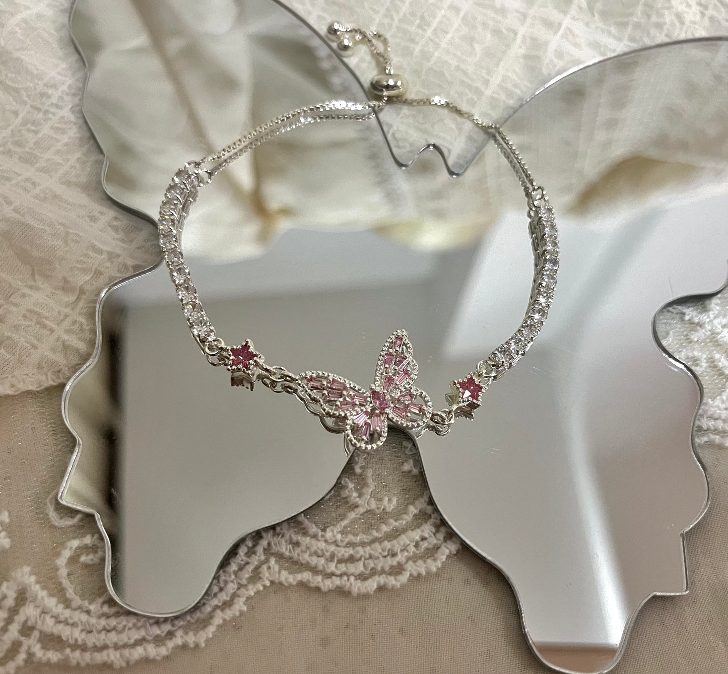 Bracelet | Pink butterfly