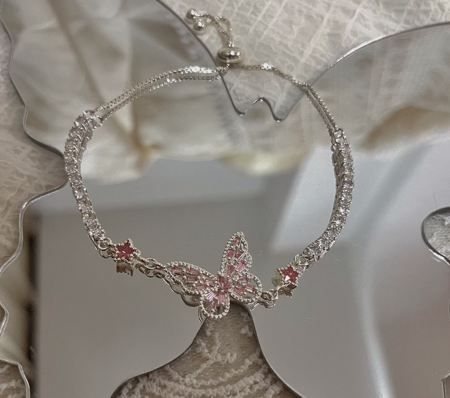 Bracelet | Pink butterfly