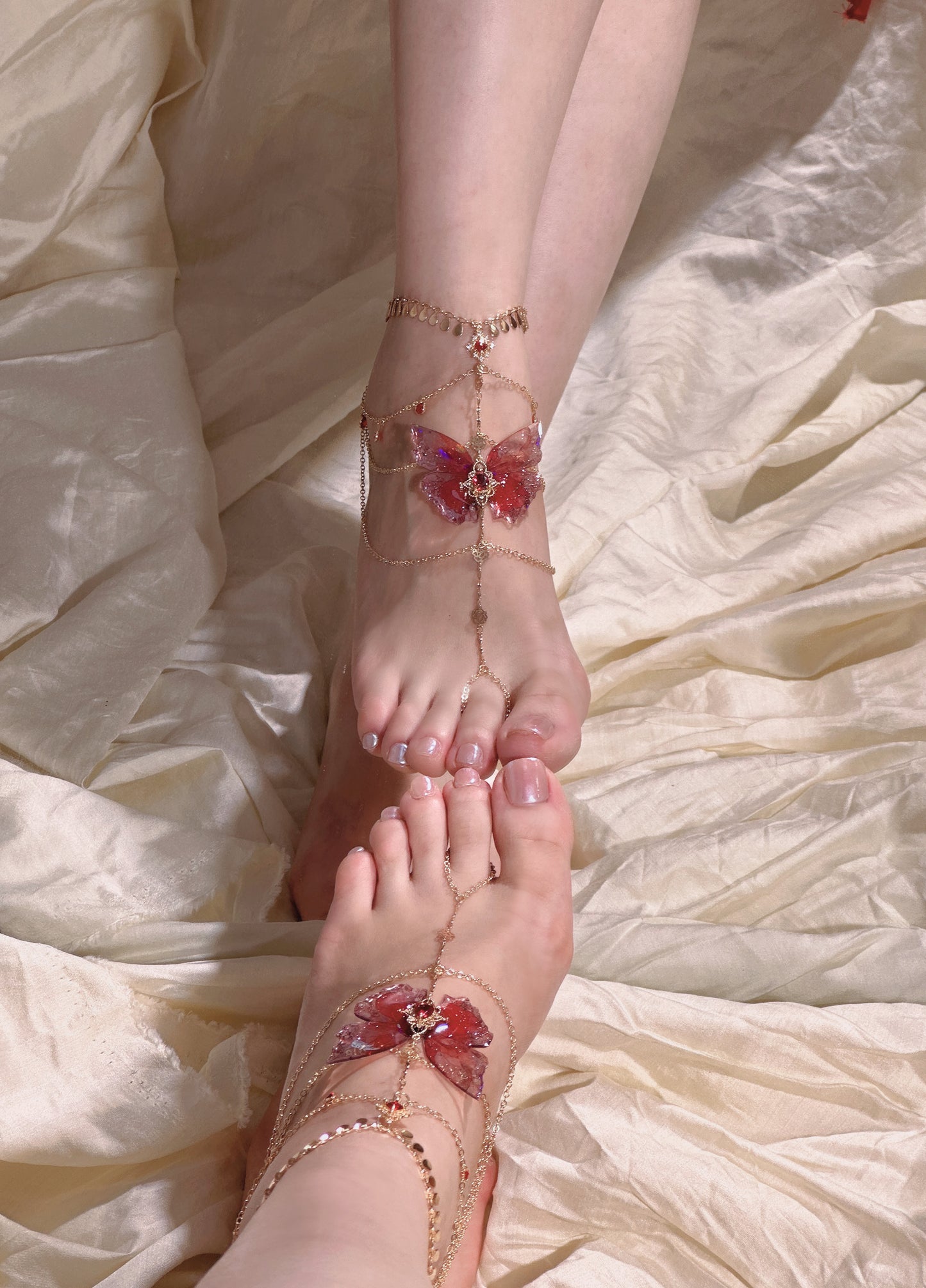 Butterfly Anklets Foot Chain | Red