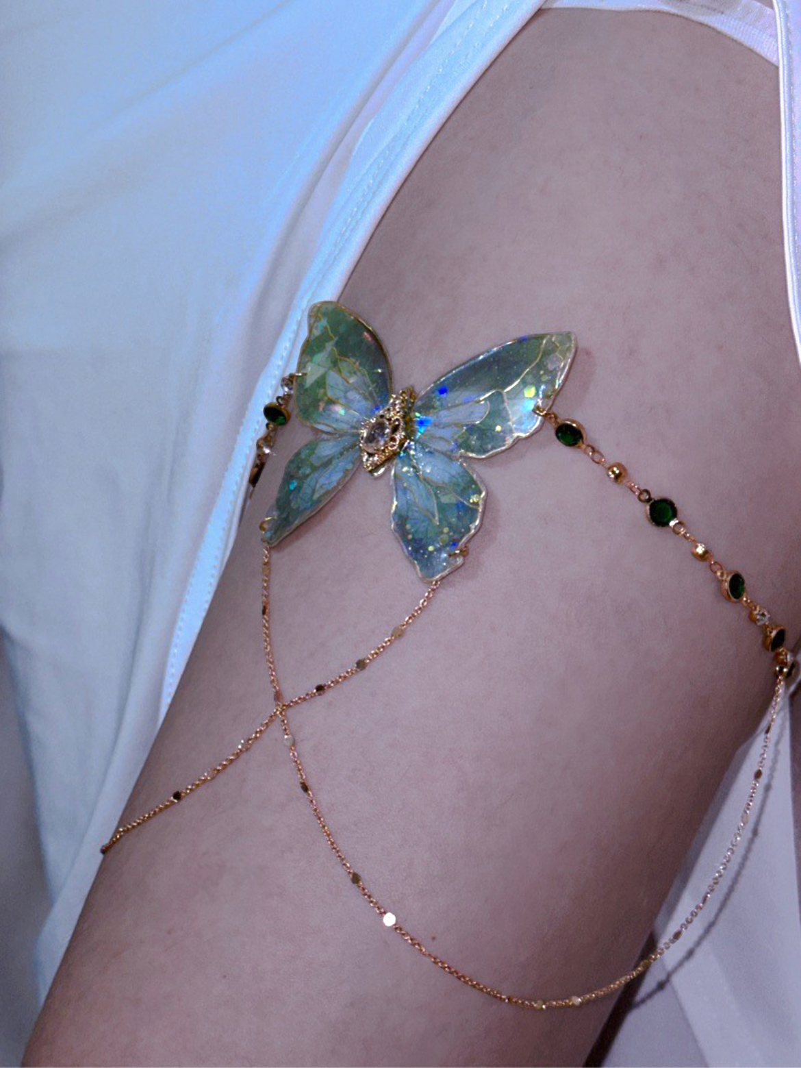 Butterfly Leg Chain | Avocado