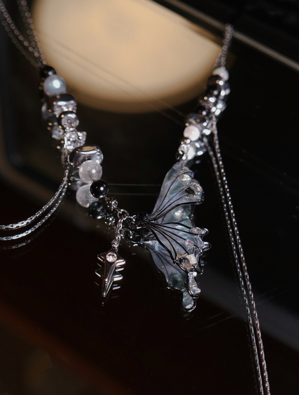 Necklace | Black and White Butterfly