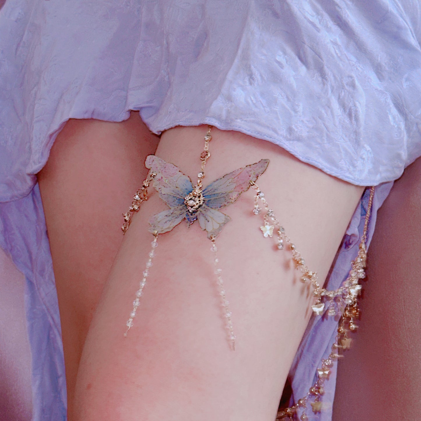 Butterfly Leg Chain | Fairy purple