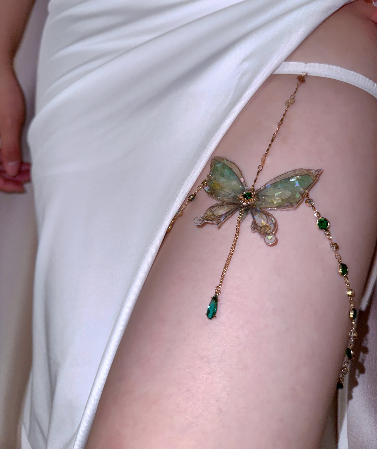 Butterfly Leg Chain | Green