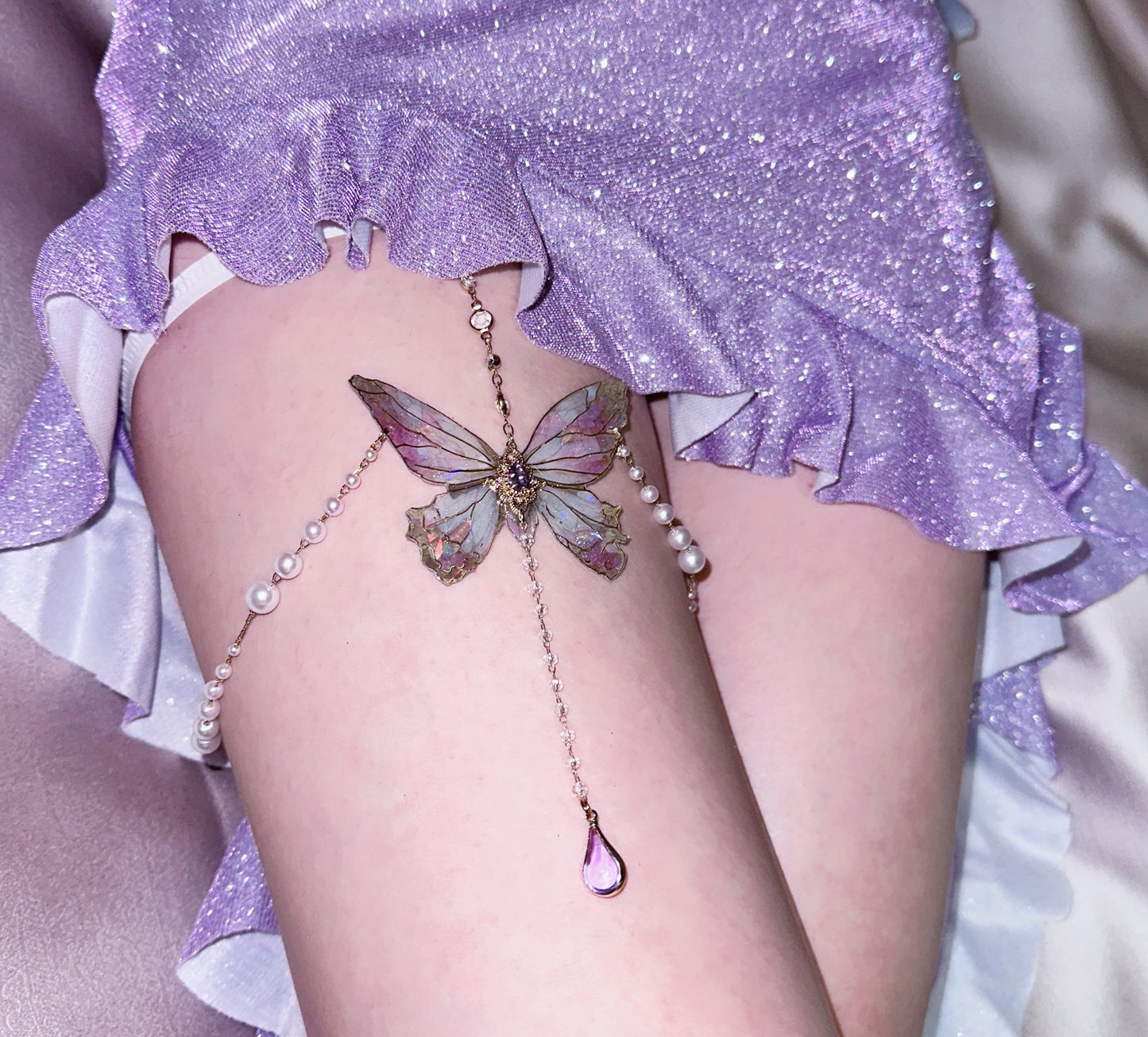 Butterfly Leg Chain | Purple Fairy