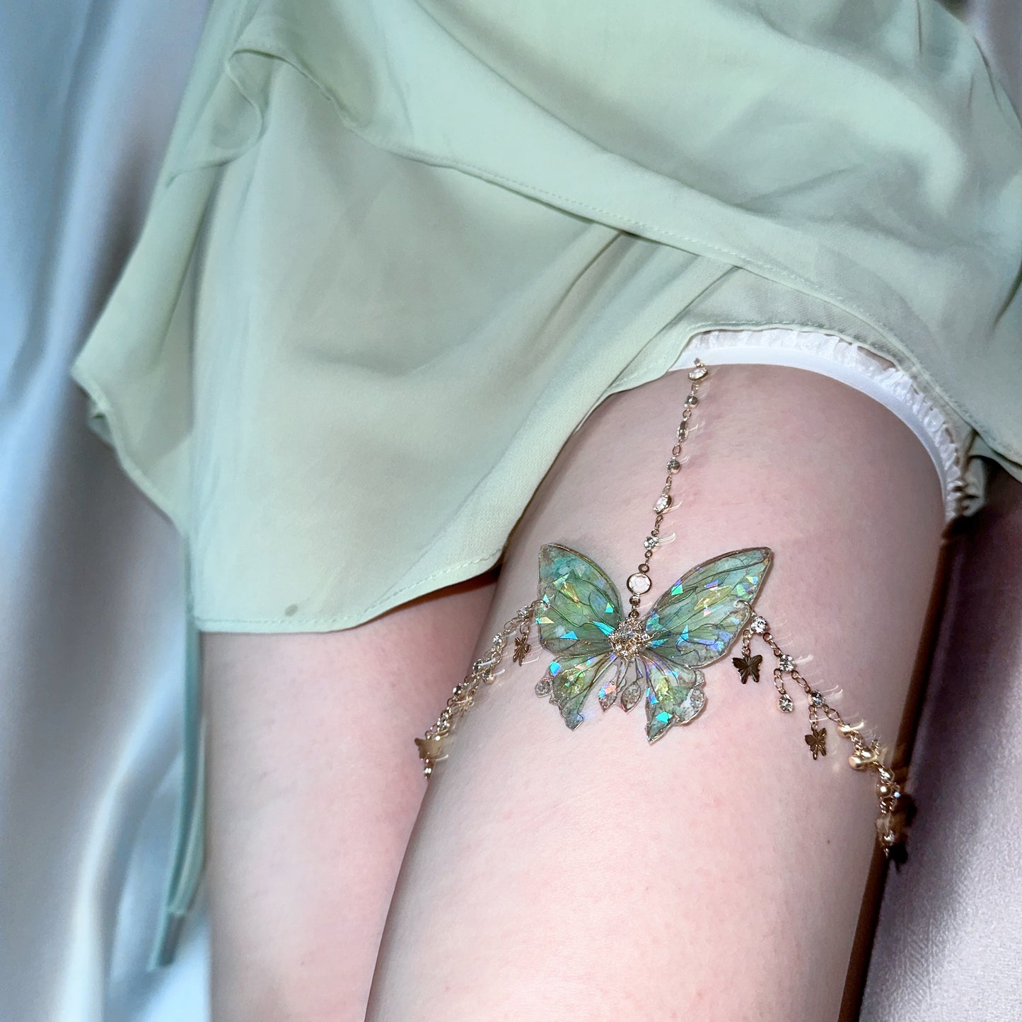 Butterfly Leg Chain | Green