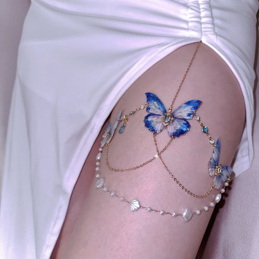 Butterfly Leg Chain | Fantasy Blue