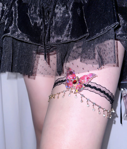 Butterfly Leg Chain | Magenta