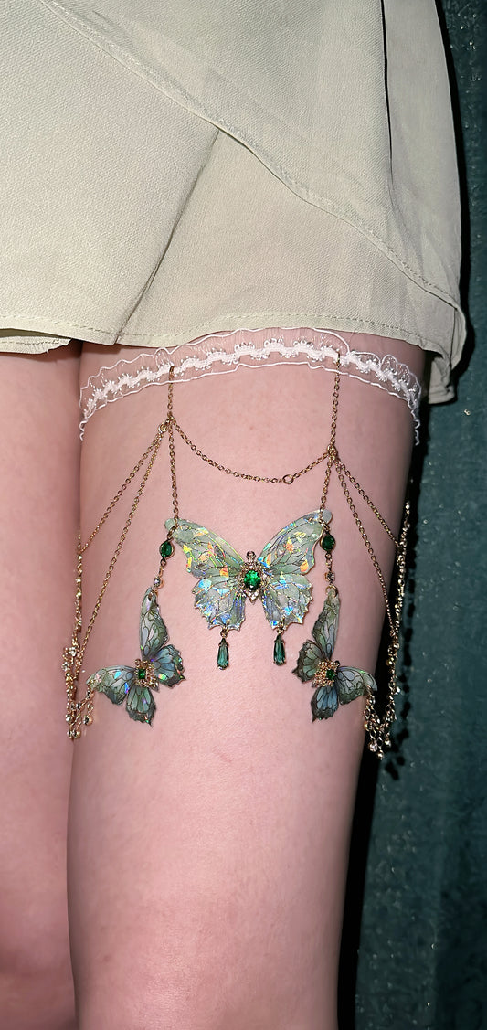 Butterfly Leg Chain | Forest Green