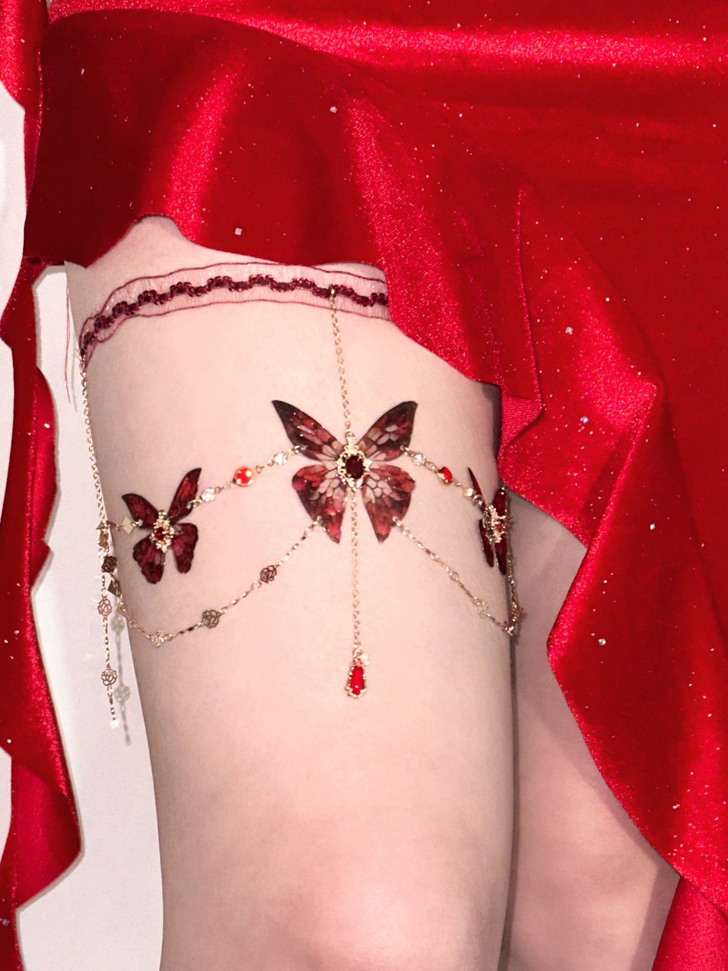 Butterfly Leg Chain | Red Shadow